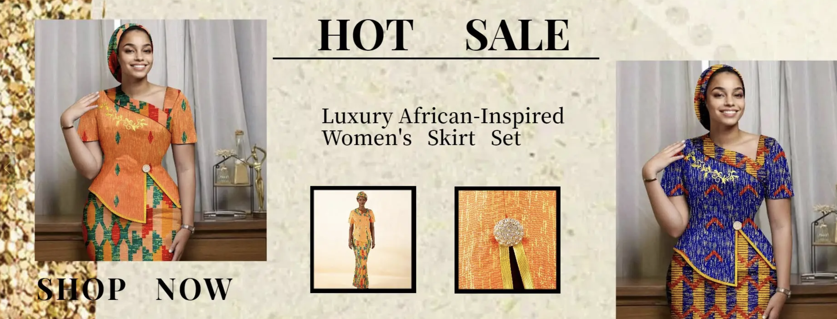 African Women Skirt Set Banner
