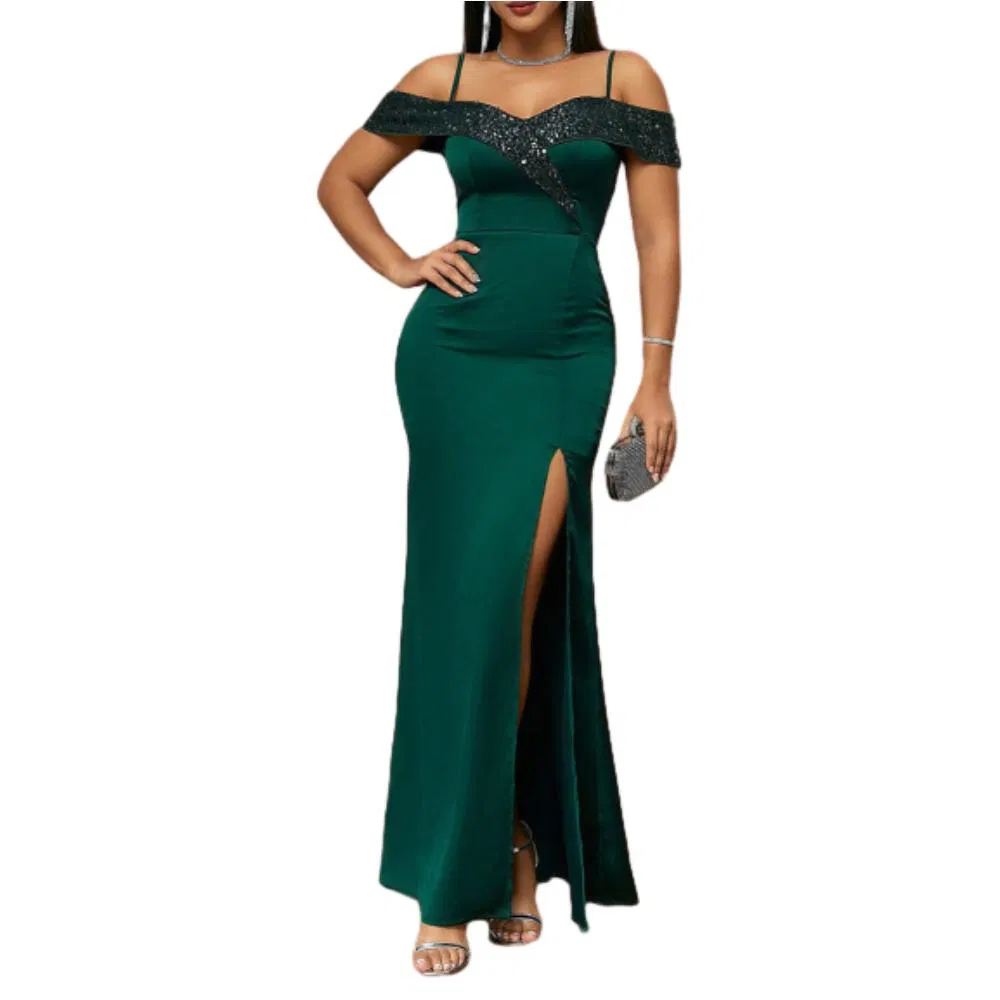 Breathable Comfortable Bridesmaid Dress Evening Banquet Gown Flowy Silhouette