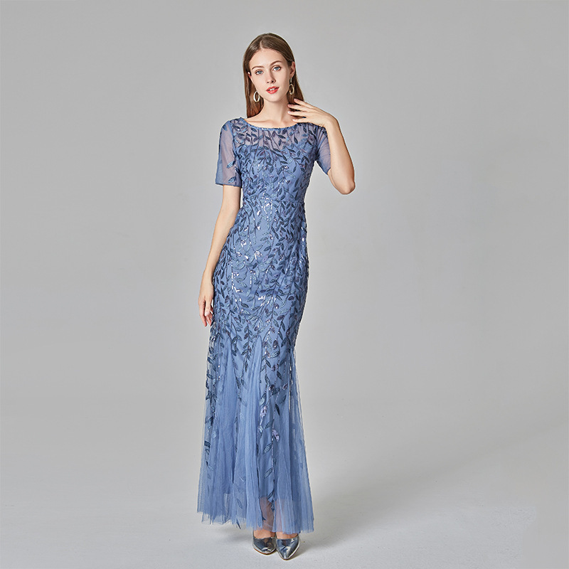 Plus Size Luxury Women Gowns Evening Dresses Formal Wedding Bride Mother Party Holiday Dress Maxi Sequin Evening Dress