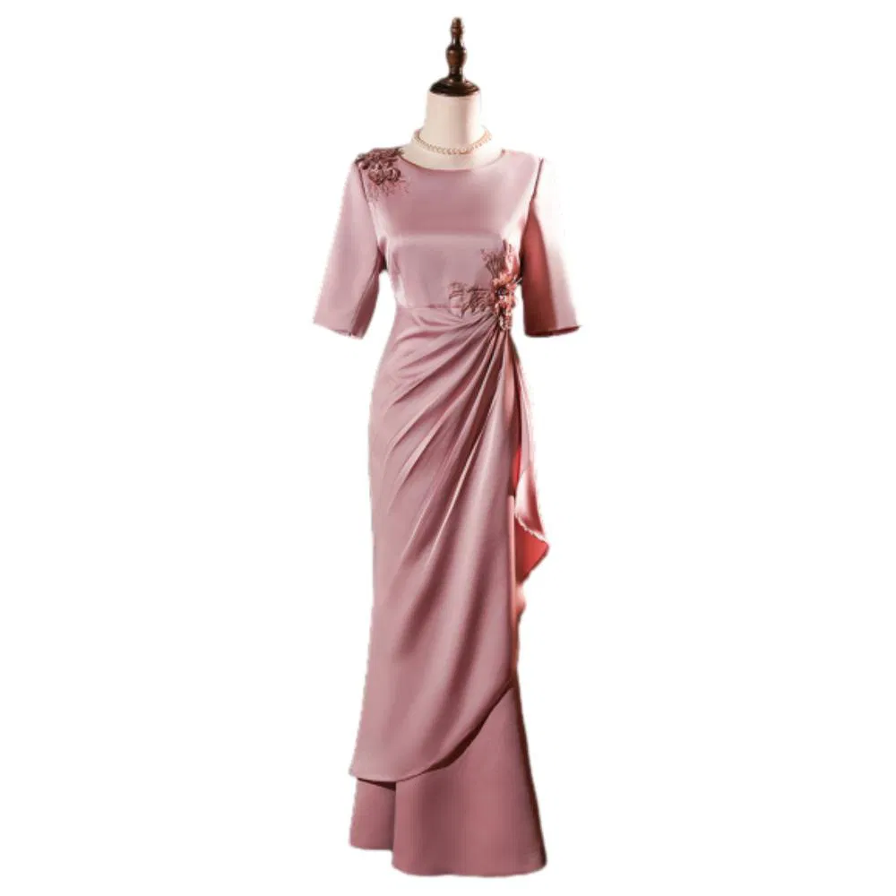 Designer High-Quality Mother Guest Dress 2025 MIDI Formal Wedding Banquet Wear