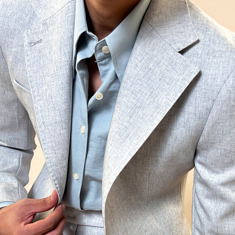 Factory Wholesale New Style Light Grey Coat Pant Men Suit Fashion Single Breasted Mens Suites for Wedding
