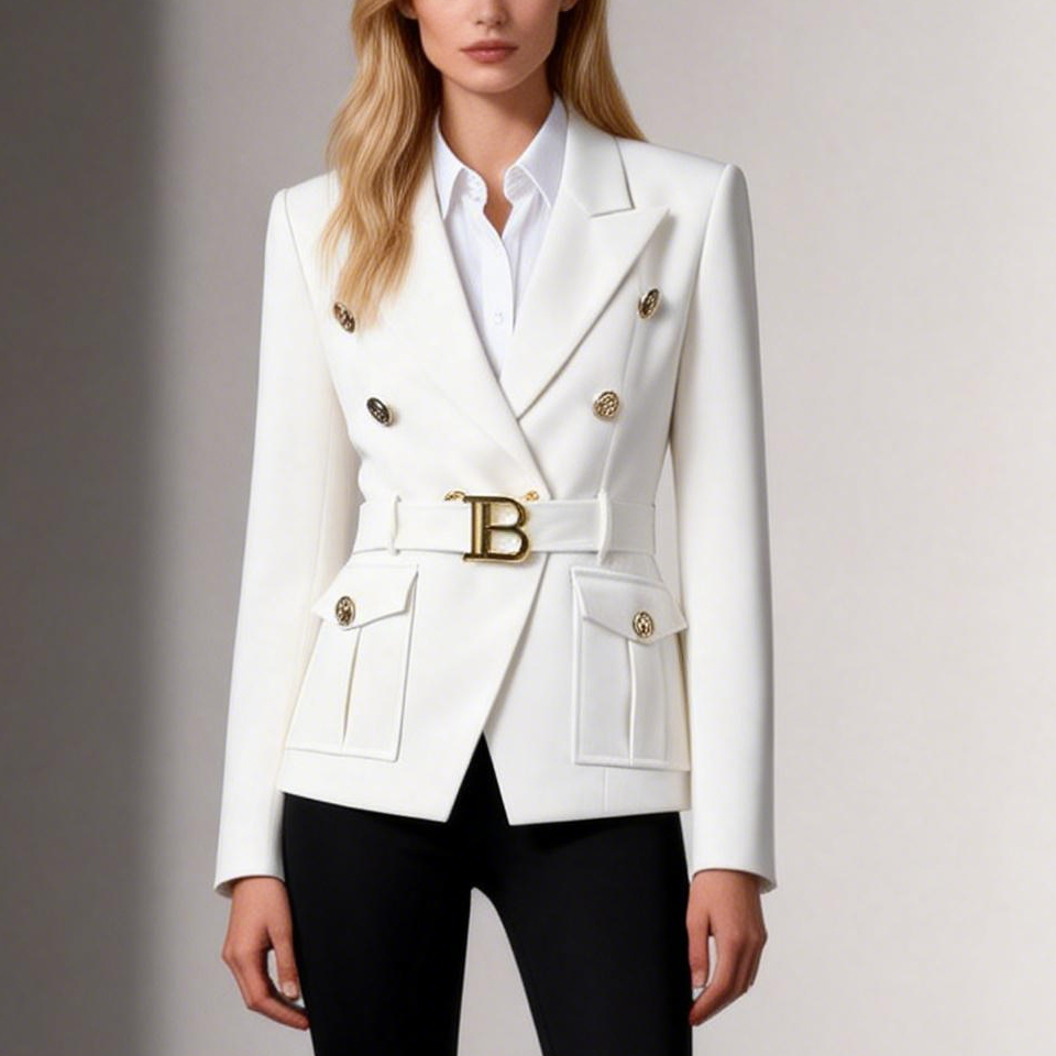 New Design Spring and Autumn Woven Pants Suits Red Luxury Formal Blazer for Women Bodycon Elegant