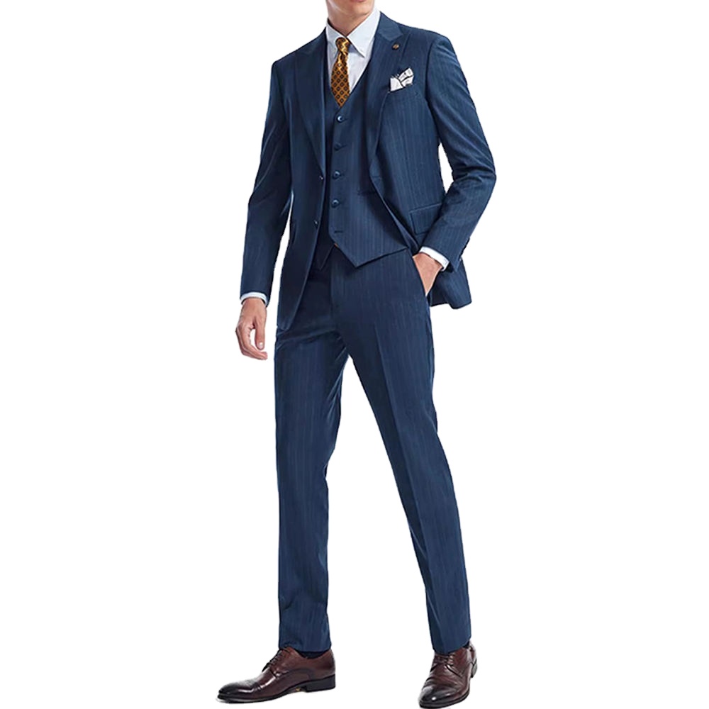 Elegant Texture Suit For Man 3 Piece Outfit With Subtle Pattern Streamlined Vest And Pants Created For Parties Interviews