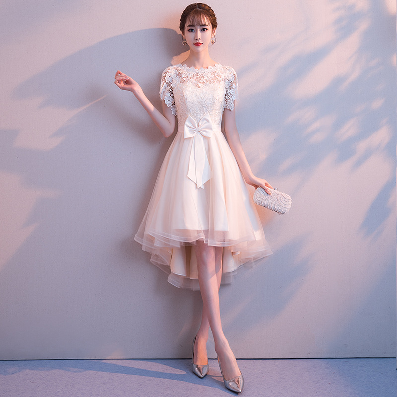Ethereal Host Short Art Examination Bridesmaid Petite Student Graduation Women's Evening Dress