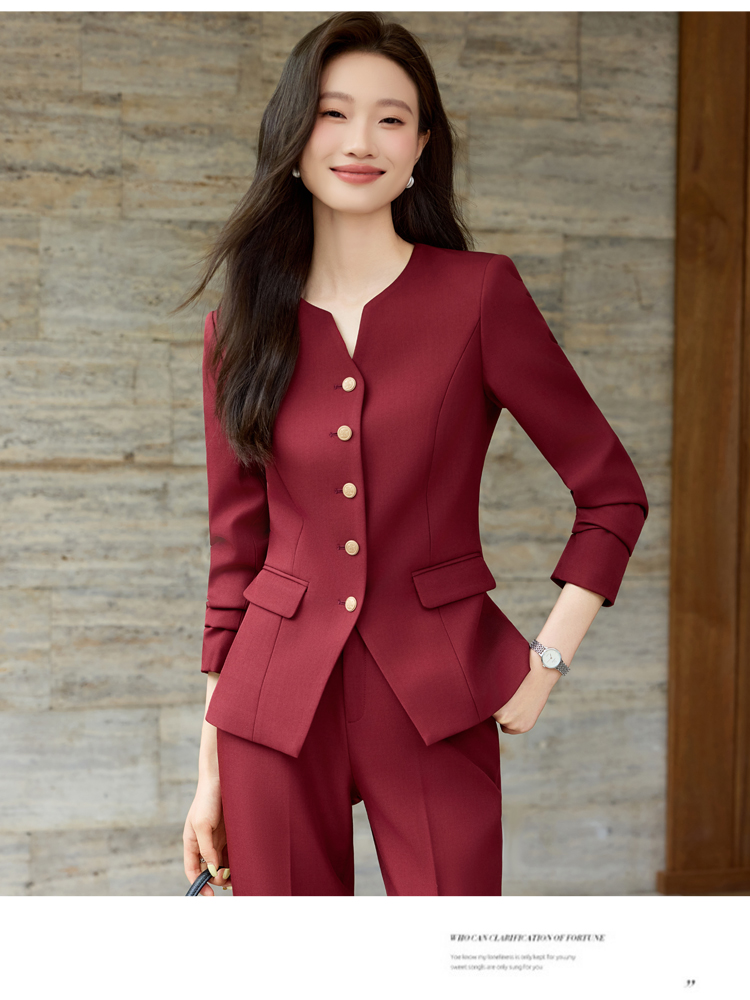 Wine Red Suit Female Luxury Goddess Fan Temperament Formal Business Suit Small Western-style Suit.