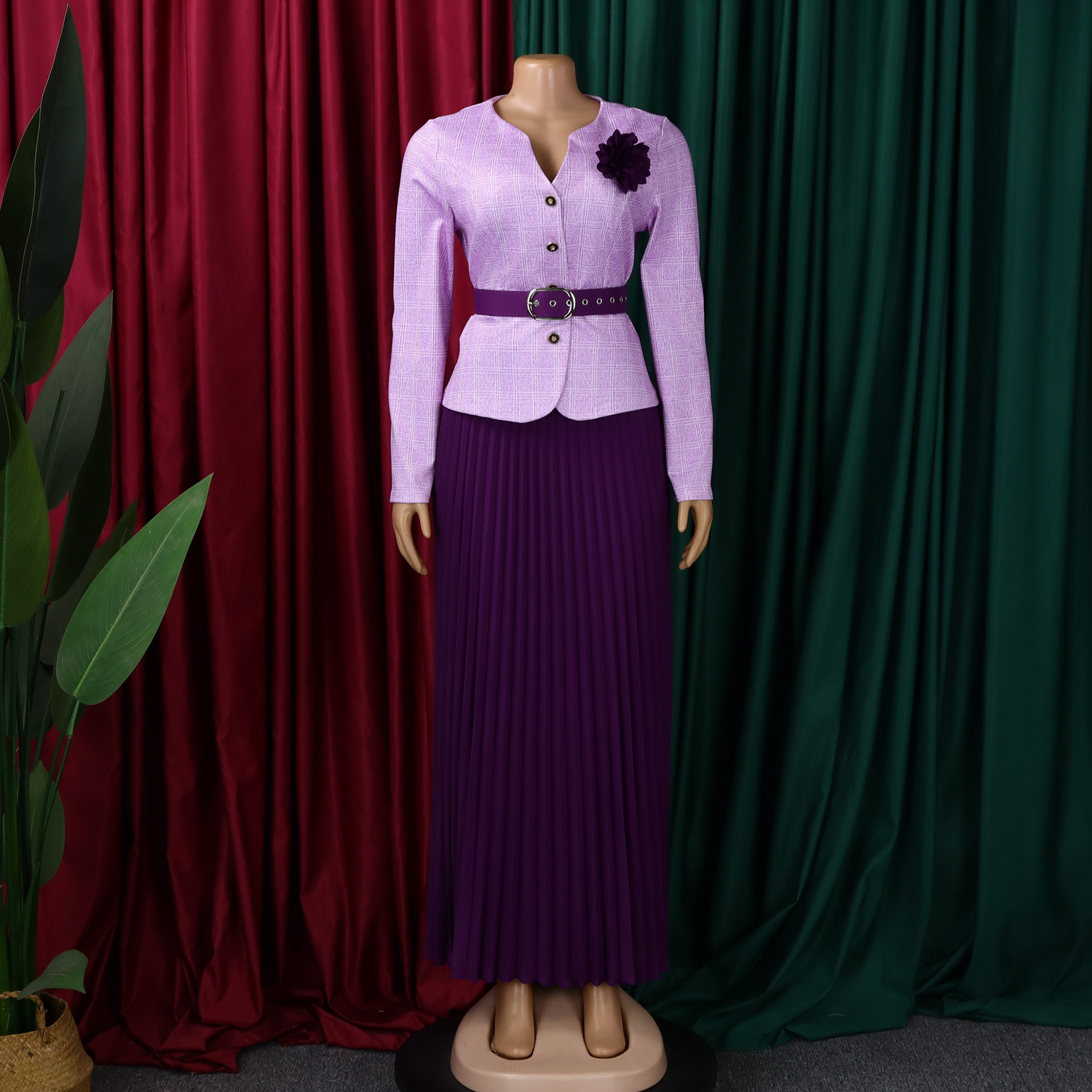 New Women Fashion Temperament Elegant Coat And Skirt Set Plus Size Business Professional Suit