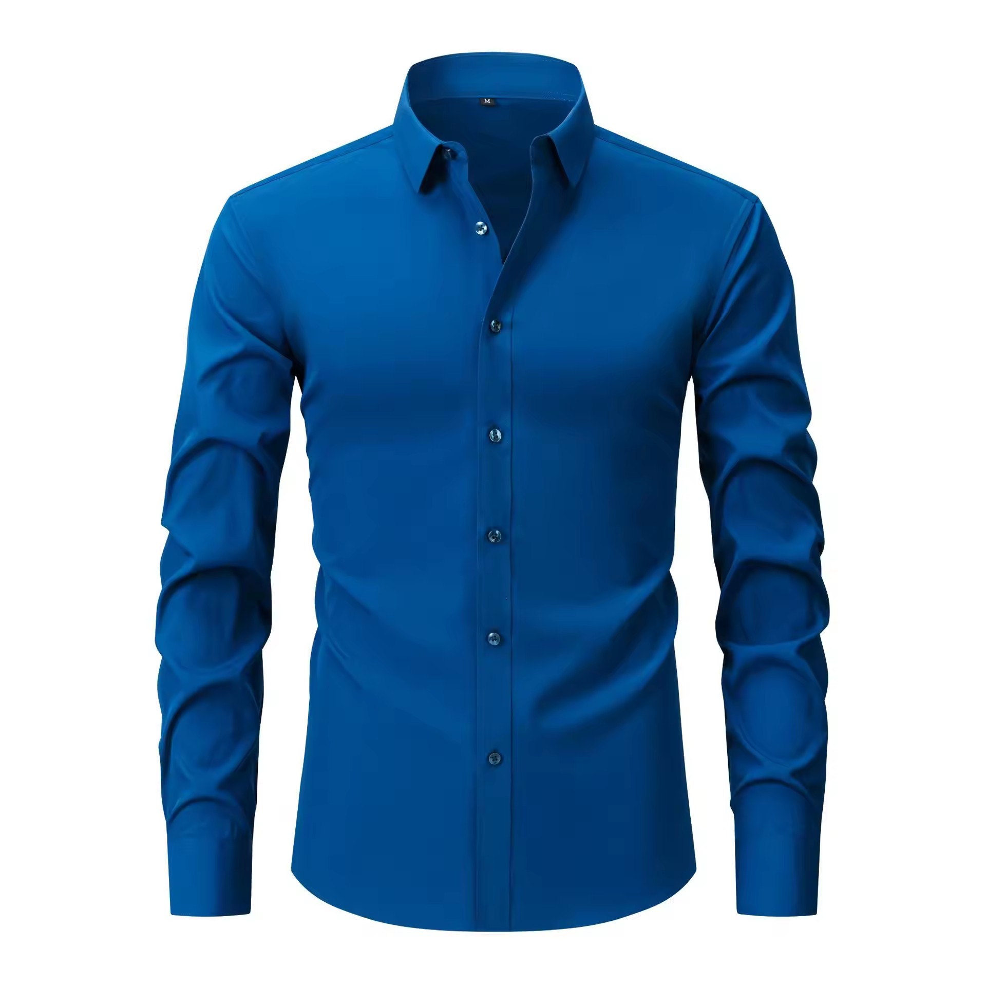 Wholesale Custom 4 Way Stretch Men's Dress Shirt Anti-wrinkle Non-iron Slim Fit Business Casual Thin Long Sleeve Shirt For Men