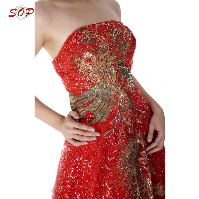Dress Red Elegant Clothing Dresses Long Women Formal Evening Dress Gowns Detail View