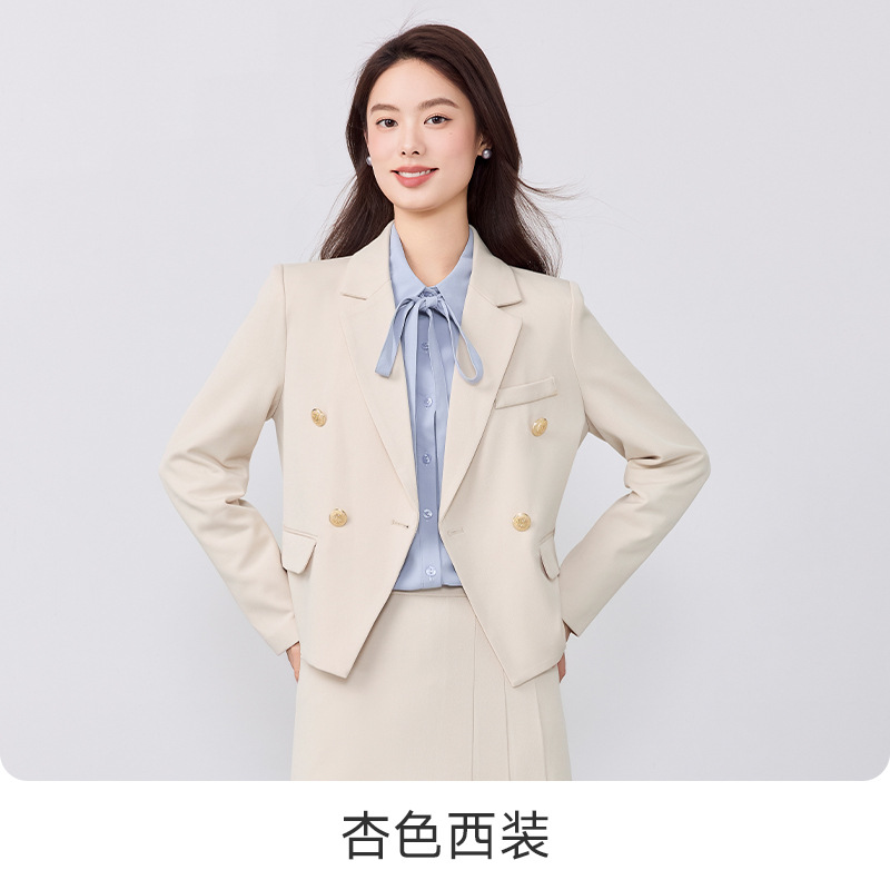 2025 New Light Gray Breathable Professional Suit College Students Cotton-Polyester Outfit Interviews Office Commuting Workwear