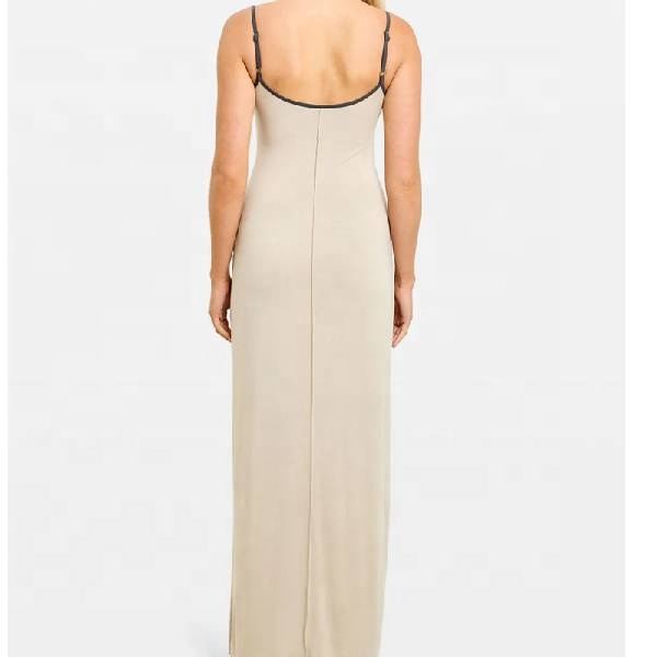 High Quality Custom Minimalist Contrast - Trim Slip Dress Maxi Dress