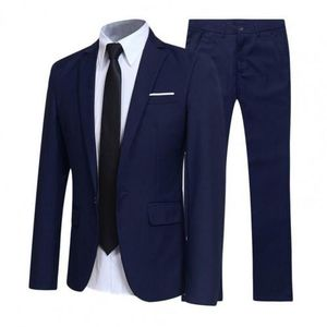 Classic Men Business Suits Slim Fit Grooms Wedding Pleated Breathable Anti-static Anti-shrink Coat Pant Set Wholesale Customized