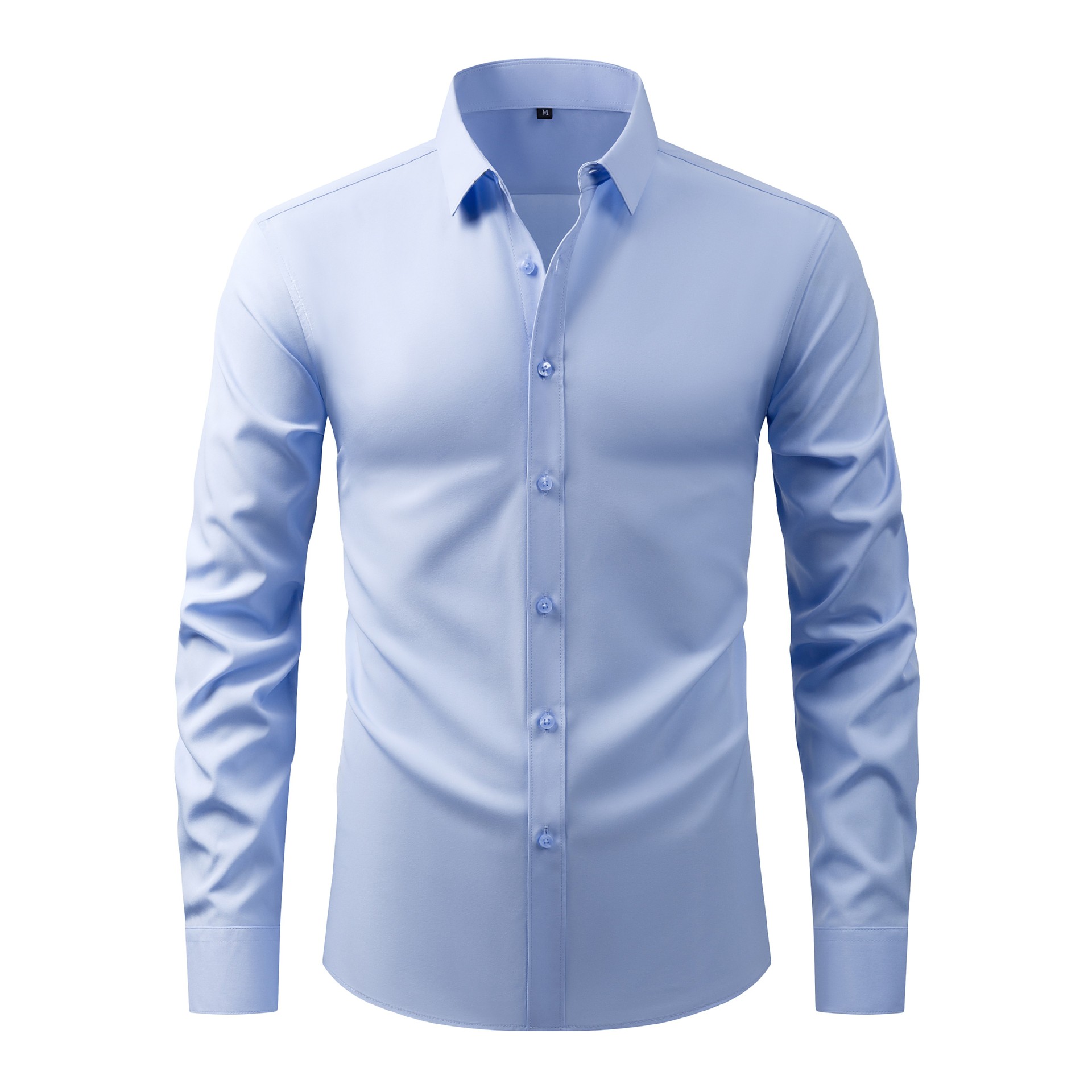 Mens Polyester Solid Color Luxury Dress Shirt - 35 Years Master Craftsmanship