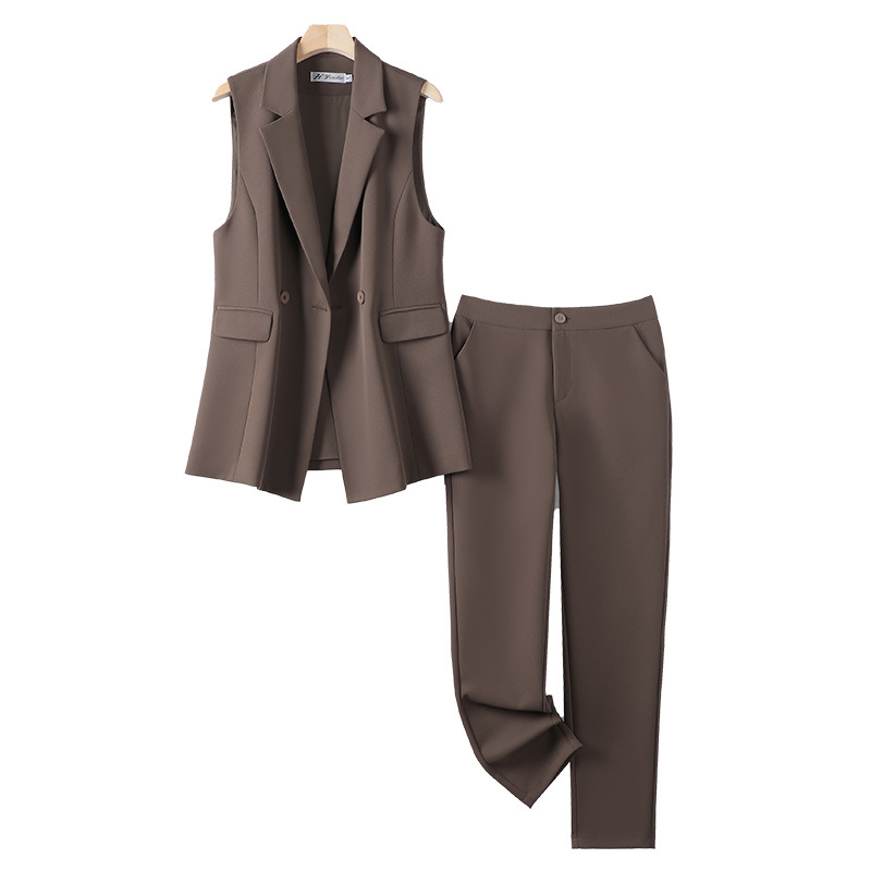 S-4XL Women's Sleeveless Business Small Suit Formal Dress Women's Vest Work Suit Set 3-piece