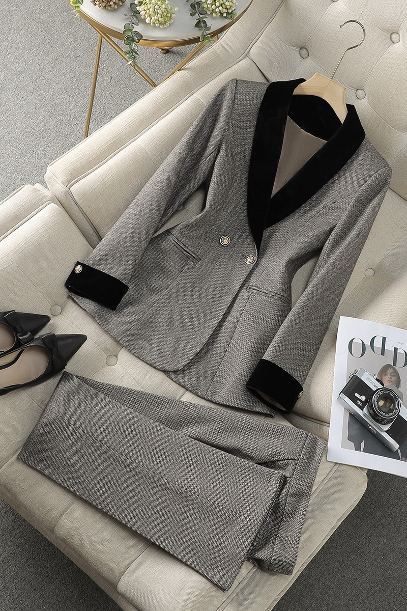 High Quality Elegant Commute Women's Suit Two-Piece Set (Top &amp; Pants) Premium Formal Business Set