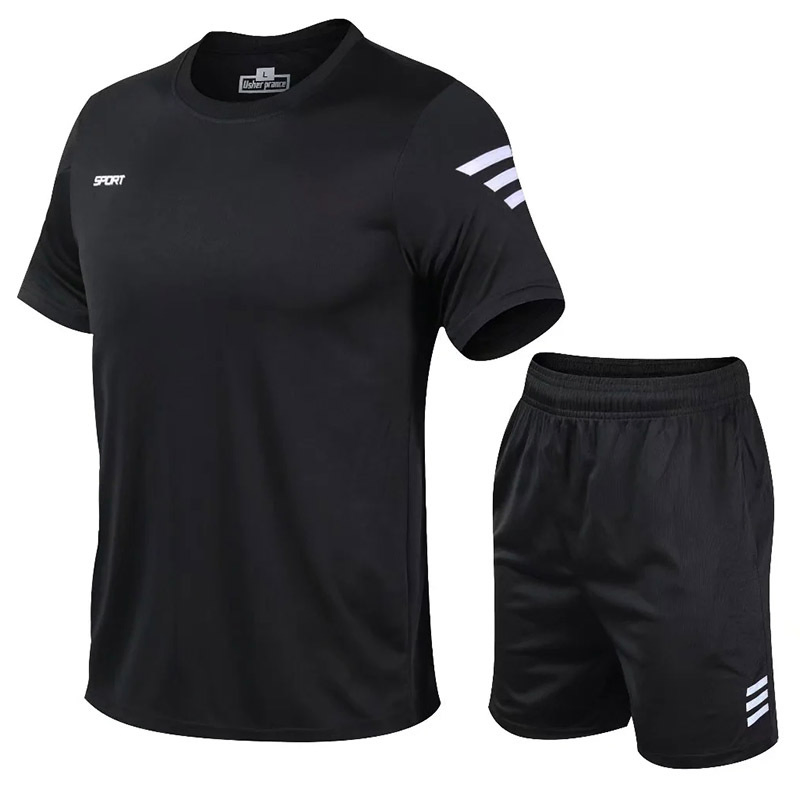 2026 Fashion Men's Training Set with Color Block Design and Reflective Details Fashion Training Wear