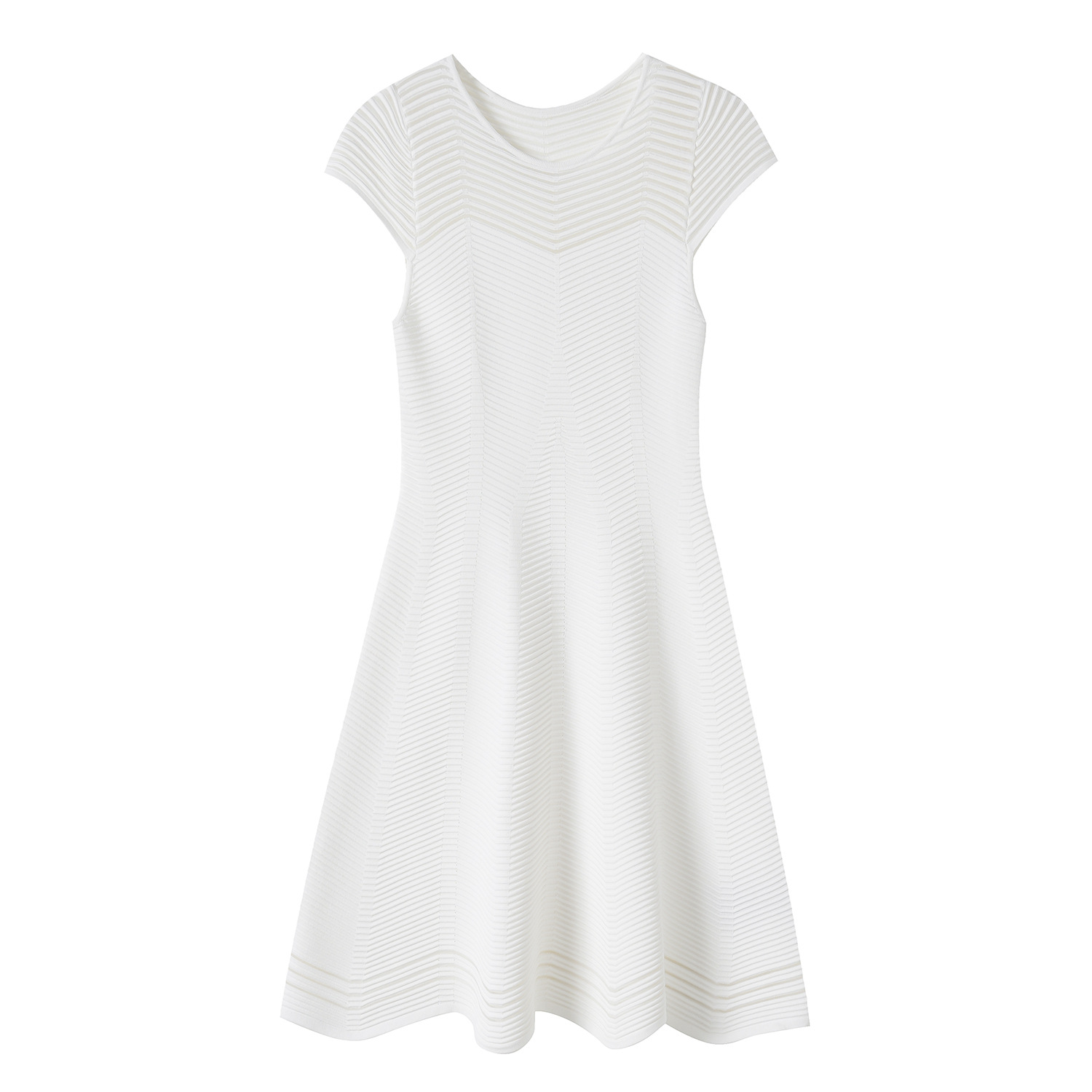 2026 Elegant Ladies' Formal Dresses New Arrival Short Sleeve Mesh Hollow Casual Summer Autumn Winter Striped Front Knitting