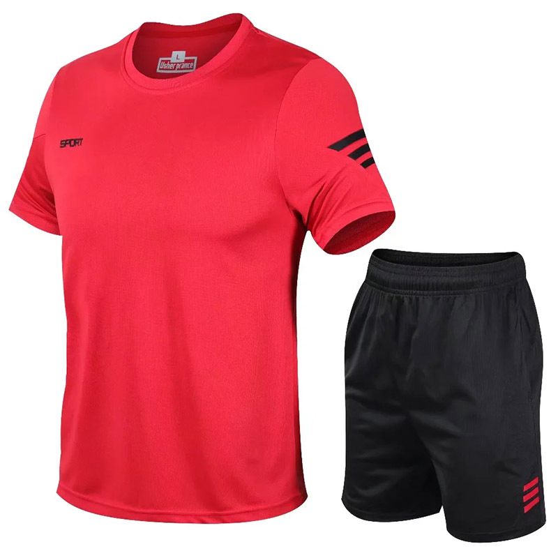 2026 Fashion Men's Training Set with Color Block Design and Reflective Details Fashion Training Wear