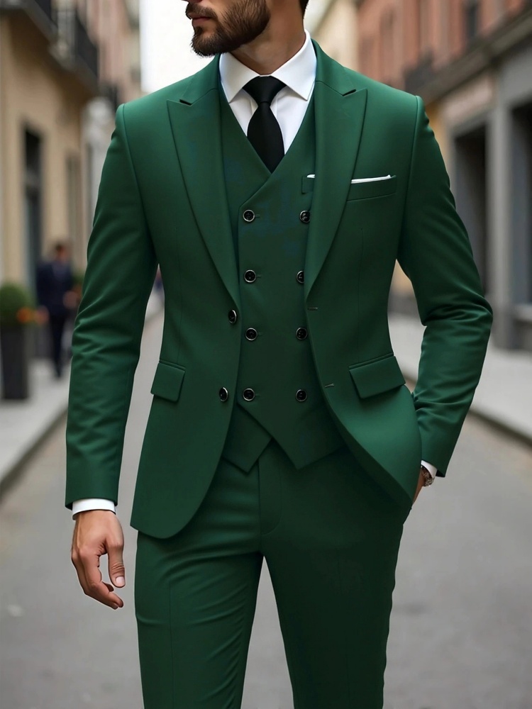 High-end Custom 3-Piece Slim Fit Breathable Plus Size Formal Business Suit for Men