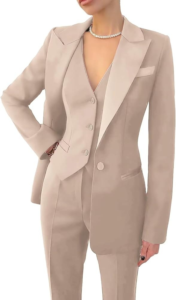 Latest Design Long Sleeve Breathable Solid Pattern Women's Formal Blazer and Pants Set with Single Button Closure Velour 2025