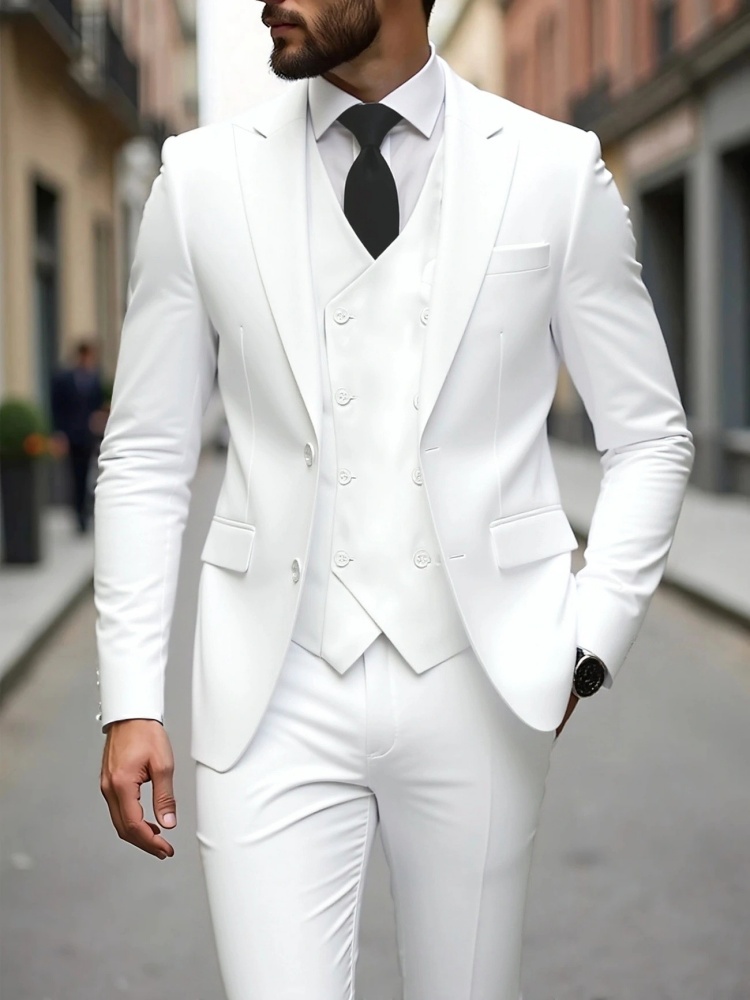 High-end Custom 3-Piece Slim Fit Breathable Plus Size Formal Business Suit for Men