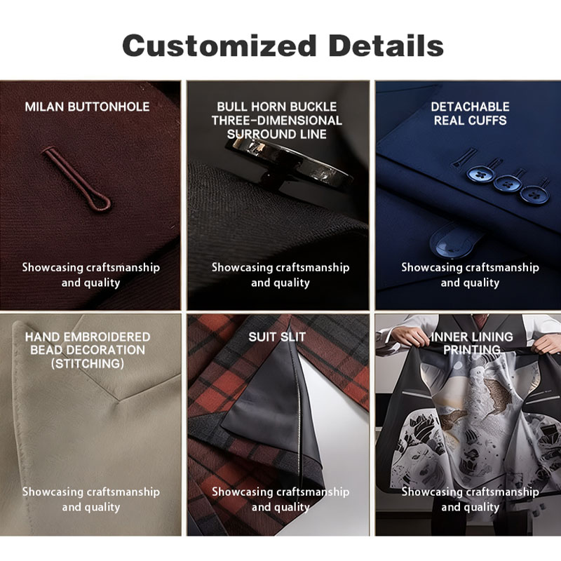 OEM Tailored Premium Double Breasted Wedding Men's Suits & blazer Set Formal Tuxedo Classic Men Pinstripe Suit for Business