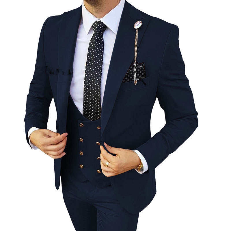 Elegant Texture Suit For Man 3 Piece Outfit With Subtle Pattern Streamlined Vest And Pants Created For Parties Interviews