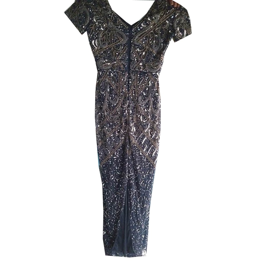Hand Beaded Evening Dress Back View