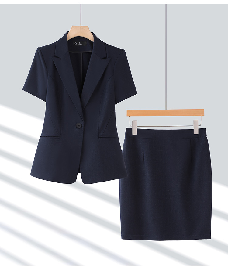 Professional Female Summer Thin Temperament Goddess Fan High-End Short-Sleeved Suit for Interviews Hotel Overalls Wear Suits