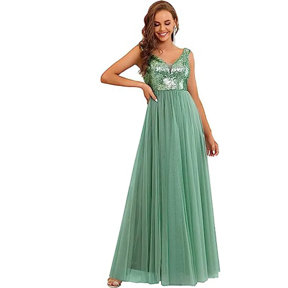 Chic Lace Floor-Length Dress Elegant Ball Gown Slimming Wedding Party Dress