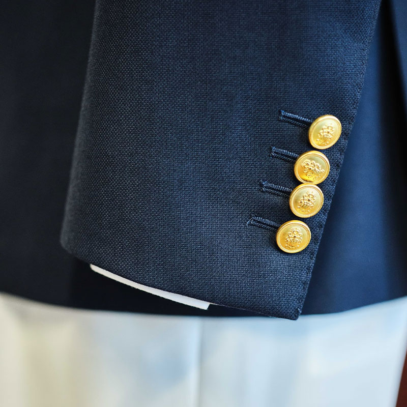JERMAR Custom Navy Blue Wool Double Breasted Suit, MTM Business Blazer, ODM/OEM Wholesale Formal Wear, Factory Direct Bulk Order