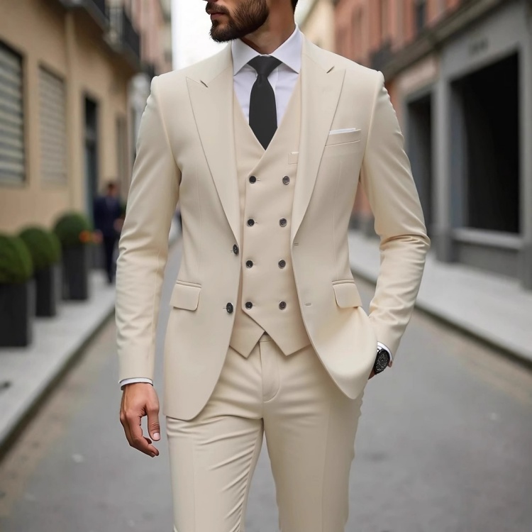 High-end Custom 3-Piece Slim Fit Breathable Plus Size Formal Business Suit for Men