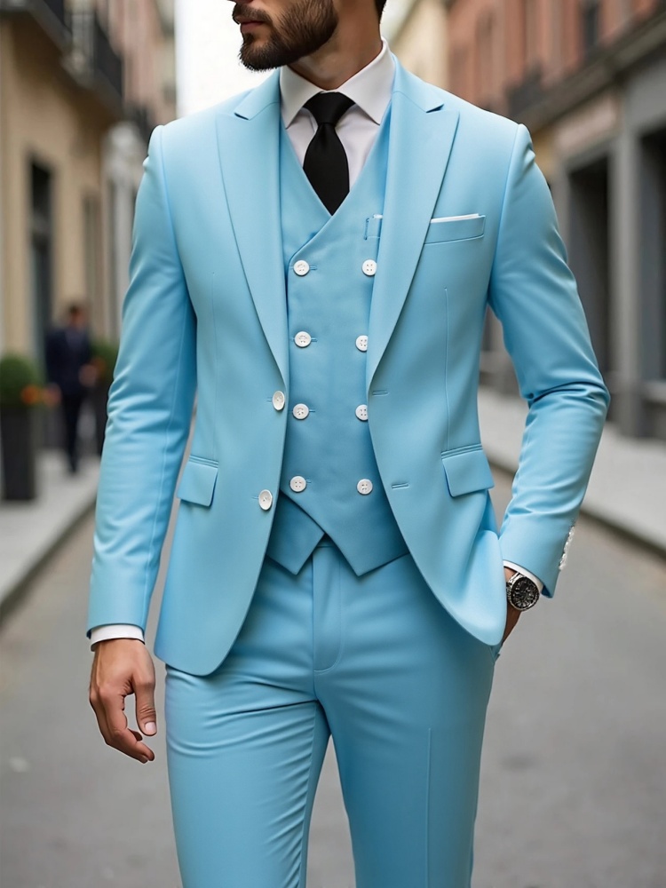 High-end Custom 3-Piece Slim Fit Breathable Plus Size Formal Business Suit for Men