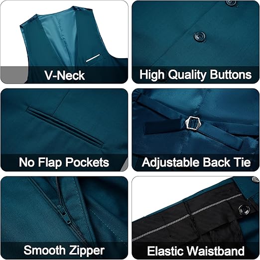 Breathable Classic Mens Suits Slim Fit 3 Piece Blazer and Pants Men Suit Tuxedo Set for Wedding &amp; Party Dress Luxury Men Suits