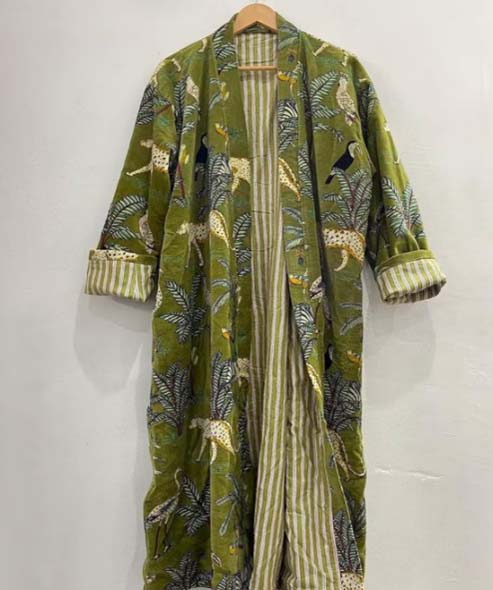 Trendy Blue Juban Japanese Formal Kurties Floor-Length Lace Washable Eco-Friendly Zippers Women's Dress Floral Pattern