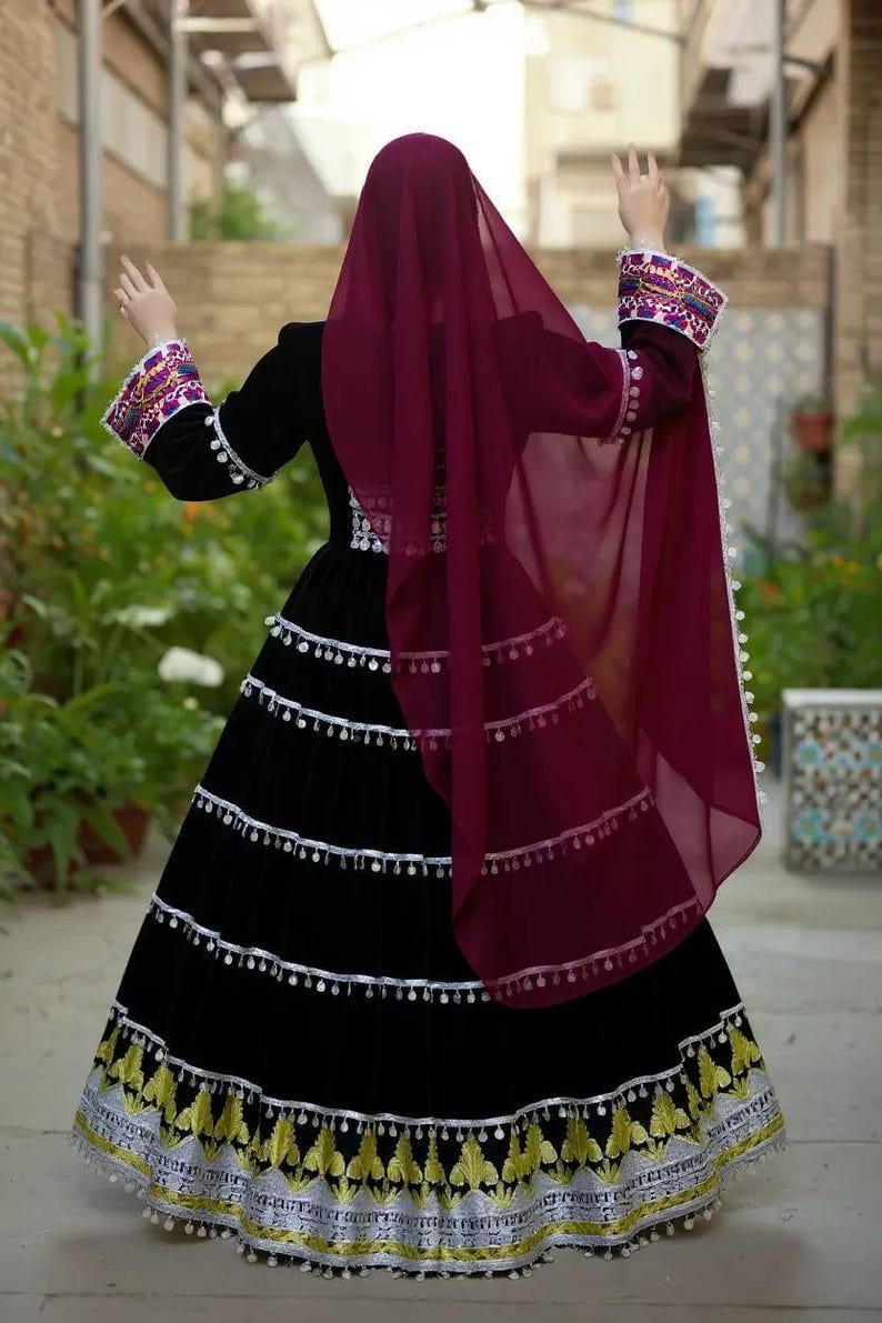 Modern Lightweight Afghani Kuchi Frock Dress Women Latest Design Lace Muslim Islamic Clothing Formal Knee-Length Low MOQ Style
