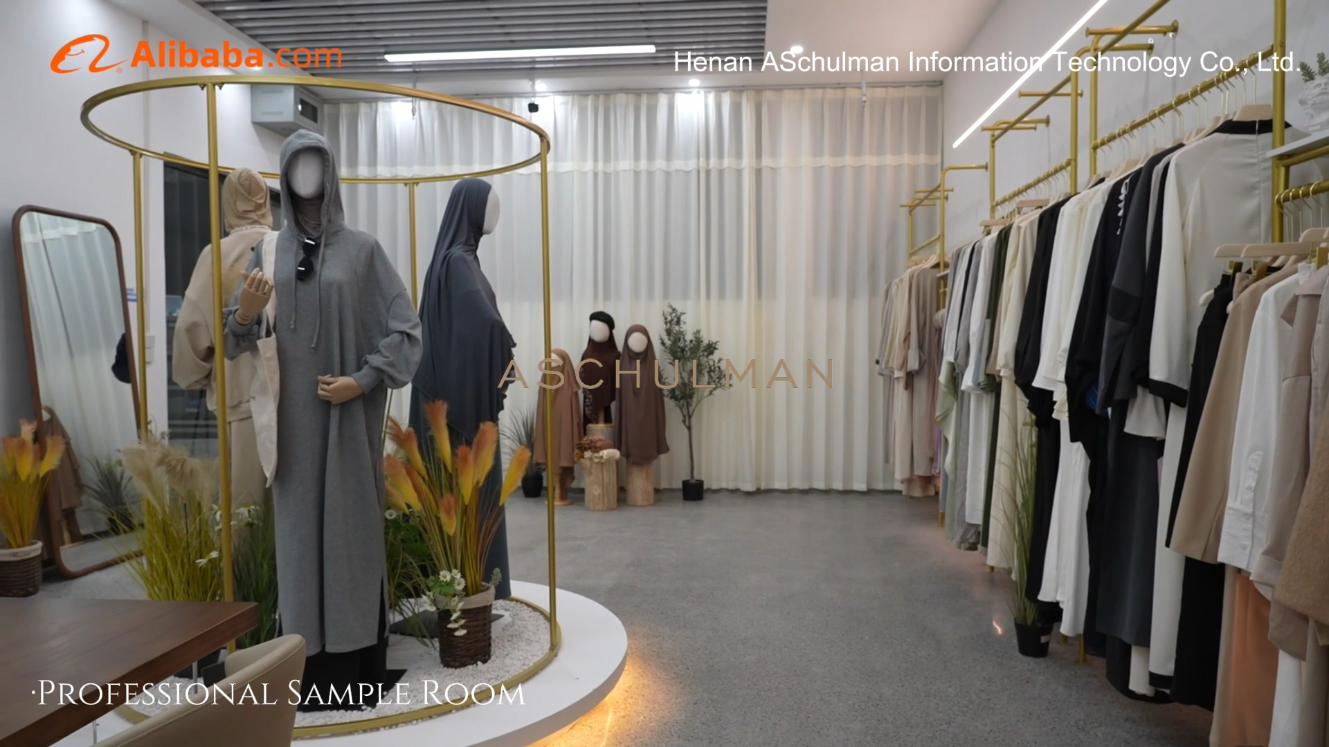Aschulman add free logo Custom New Design Modest Autumn Irregular Abaya and Skirt or Pants Set