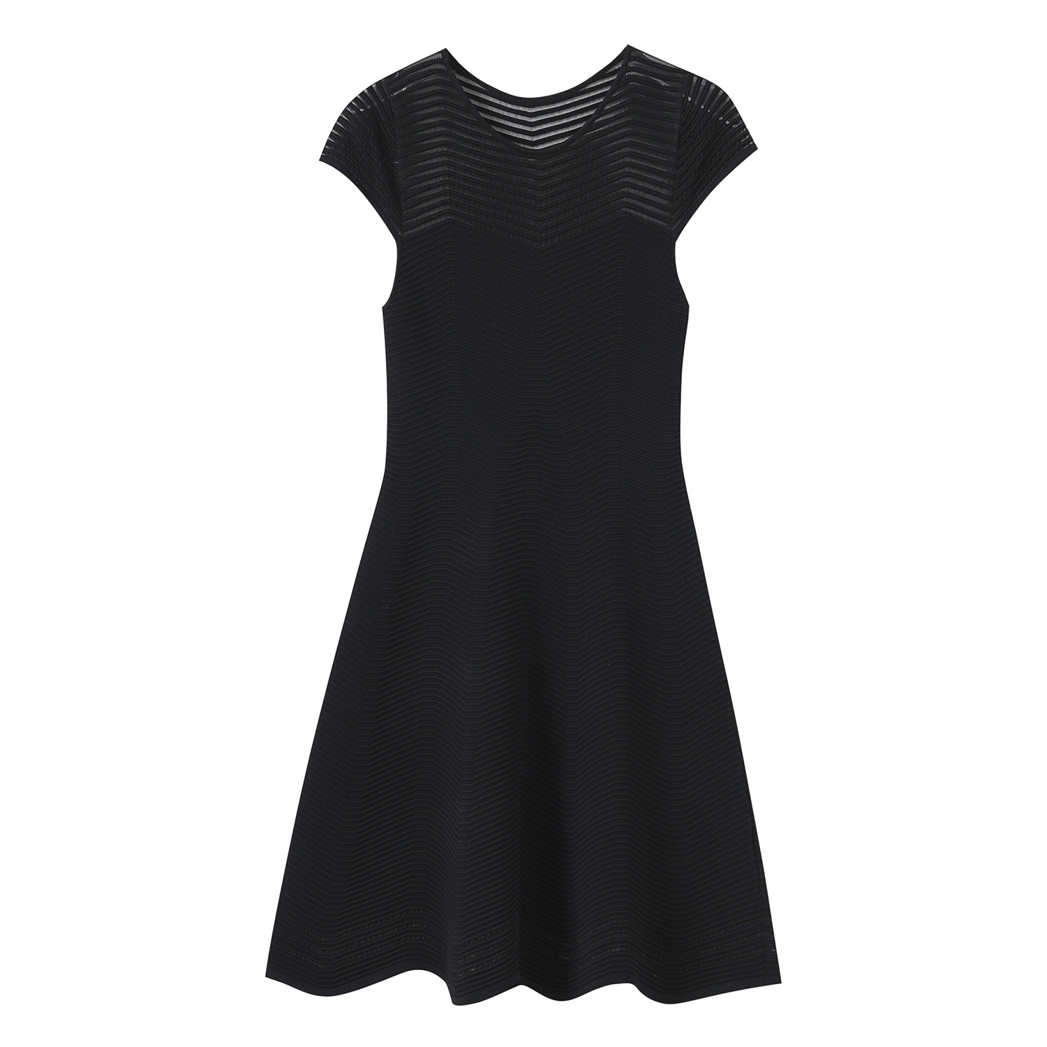 2026 Elegant Ladies' Formal Dresses New Arrival Short Sleeve Mesh Hollow Casual Summer Autumn Winter Striped Front Knitting