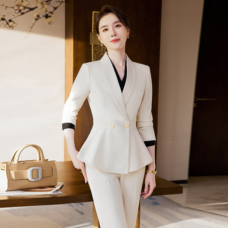 Temperament Business Women Suits China Manufacture Minimalist Style Anti-Wrinkle Blazer and Trouser Women Business Suits