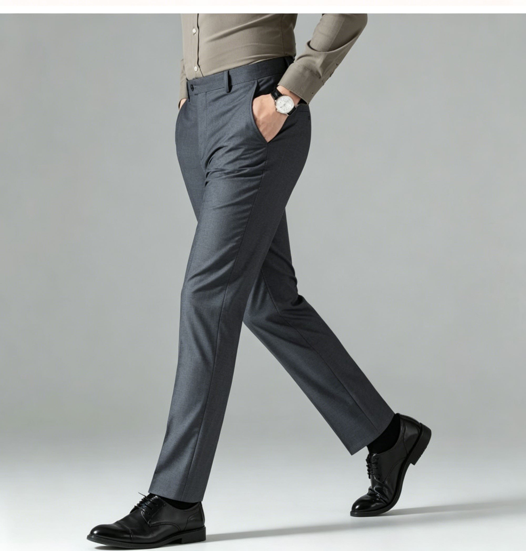 Custom Spring Autumn Men's Business Suit Pants Straight Leg Formal Casual Trousers Suitable for Business Occasions