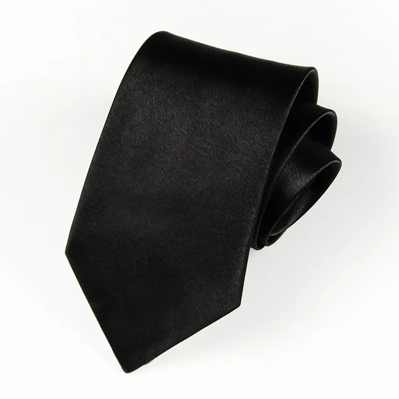 Elegant Custom Logo Black Tie 8cm Wide for Business and Formal Wear