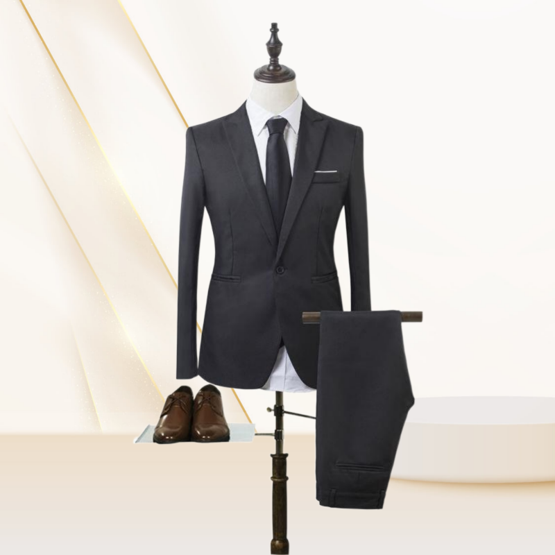 Quality Men's Business Suits Plus Size 2-Piece Formal Suit Set with Pant