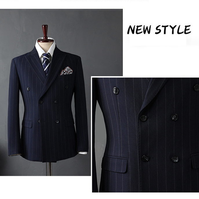 Detail Shot Double Breasted Wedding Men's Suits