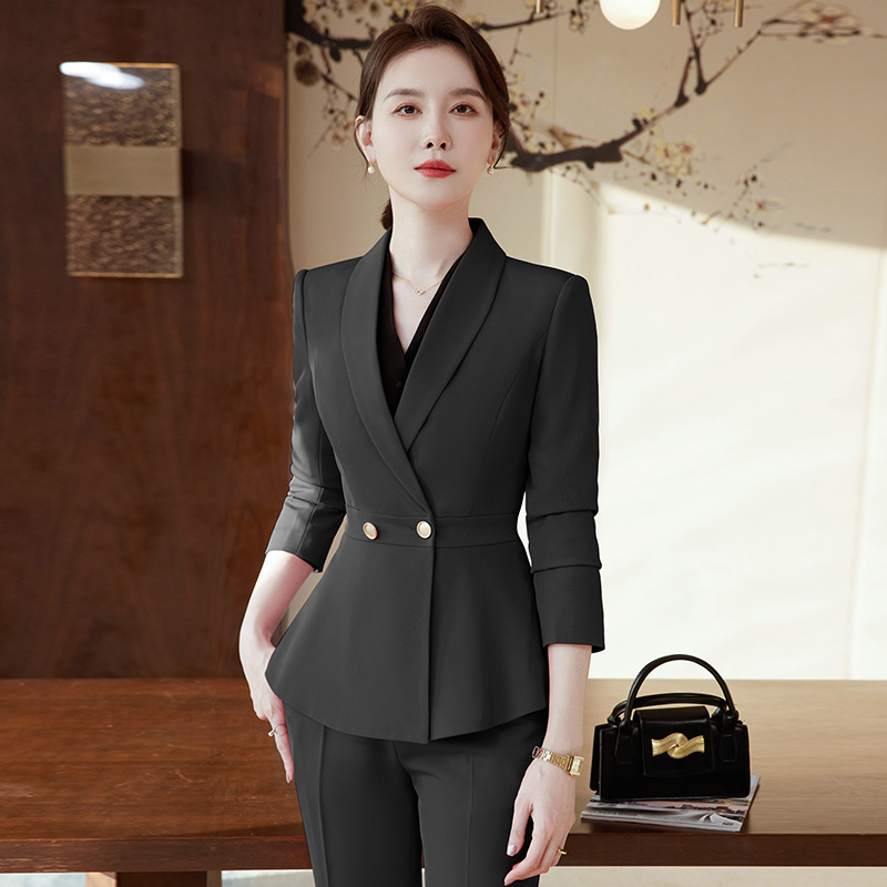 Temperament Business Women Suits China Manufacture Minimalist Style Anti-Wrinkle Blazer and Trouser Women Business Suits