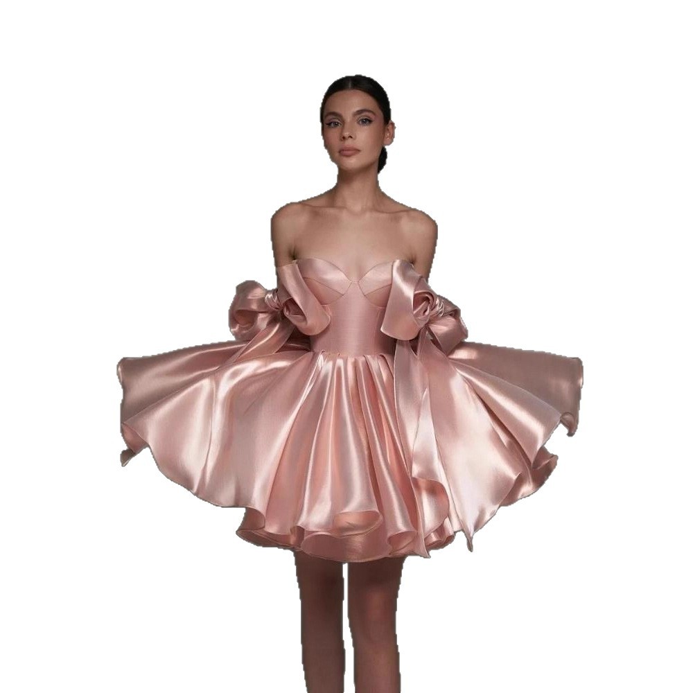 Elegant Bowknot Design Halter-style Dress for Birthday Party, Petite and Elegant Formal Dress.