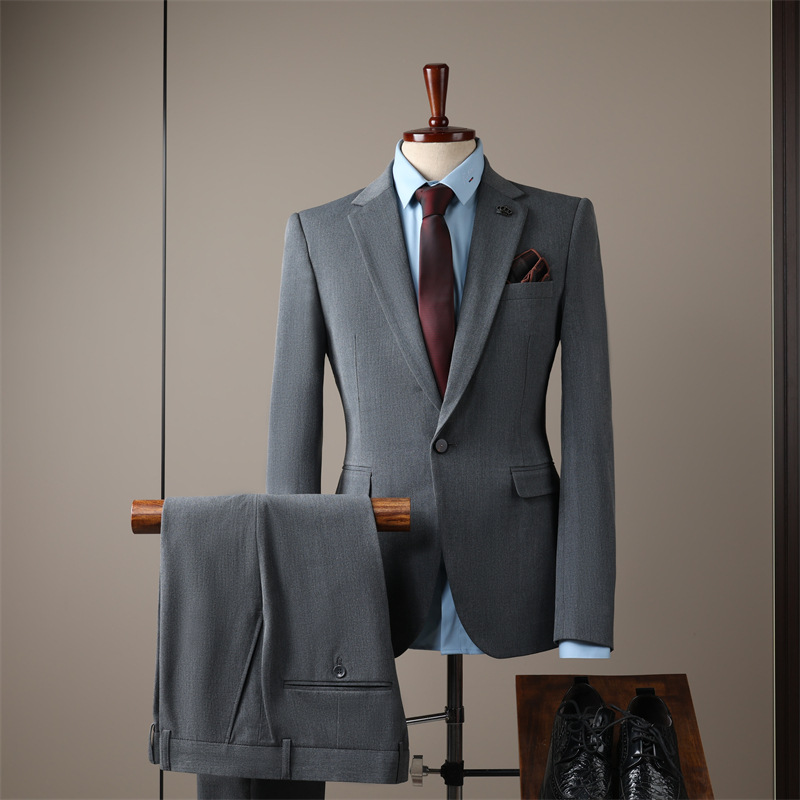Slim-Fit Summer Lightweight Breathable Anti-Wrinkle Men's 3-Piece Beach Wedding Suit Winter Thermal Worsted Business