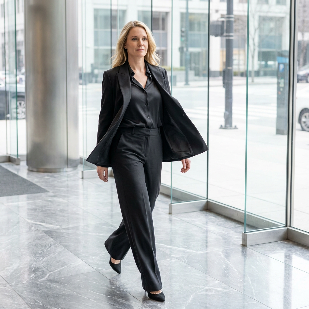 Custom New Tailored Solid Workwear Suits Women Manhattan Power Suit Two Piece Blazer Pant Set Business Formal Office Wear