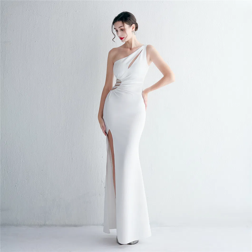 New Satin Slim-Fit off-Shoulder Mermaid Gown