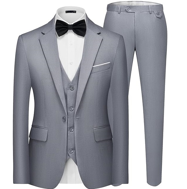 Breathable Classic Mens Suits Slim Fit 3 Piece Blazer and Pants Men Suit Tuxedo Set for Wedding & Party Dress Luxury Men Suits
