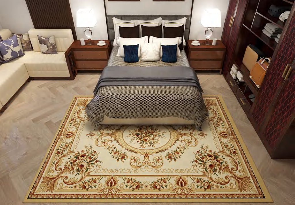 Traditional Persian Living Room Nordic Style Home Large Area Wilton Carpet Machine Made Woven Jacquard Cut Pile Eco-Friendly