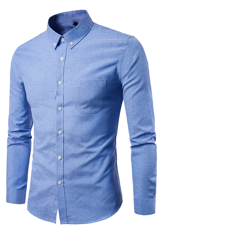 Wholesale Custom Cotton Single Breasted Turn-down Collar Long Sleeve Spring Washed Men's Casual Shirts Formal Office Dress